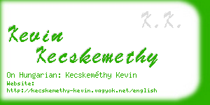 kevin kecskemethy business card